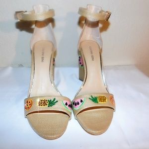 Tan Gianni Bini Fruit Block Heel